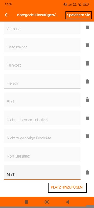 Add/Edit Category screen